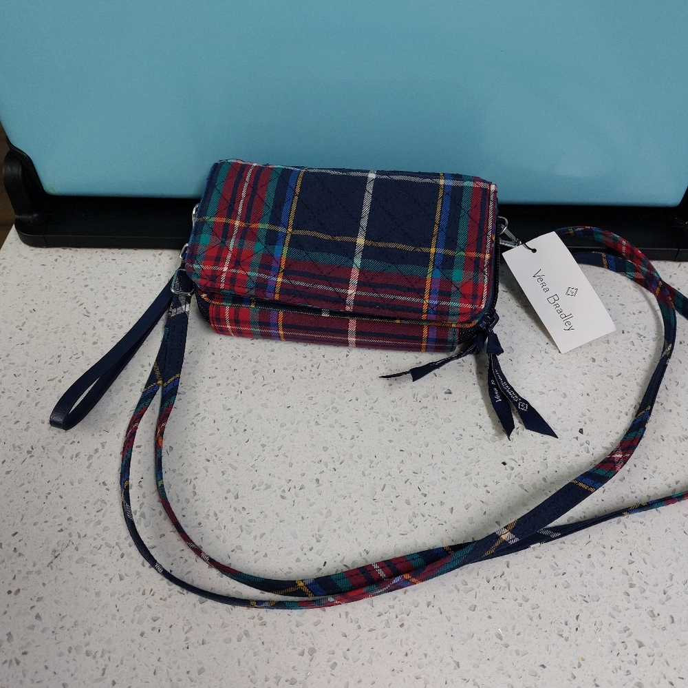 RFID All In One Crossbody Wallet Tartan Plaid NWT